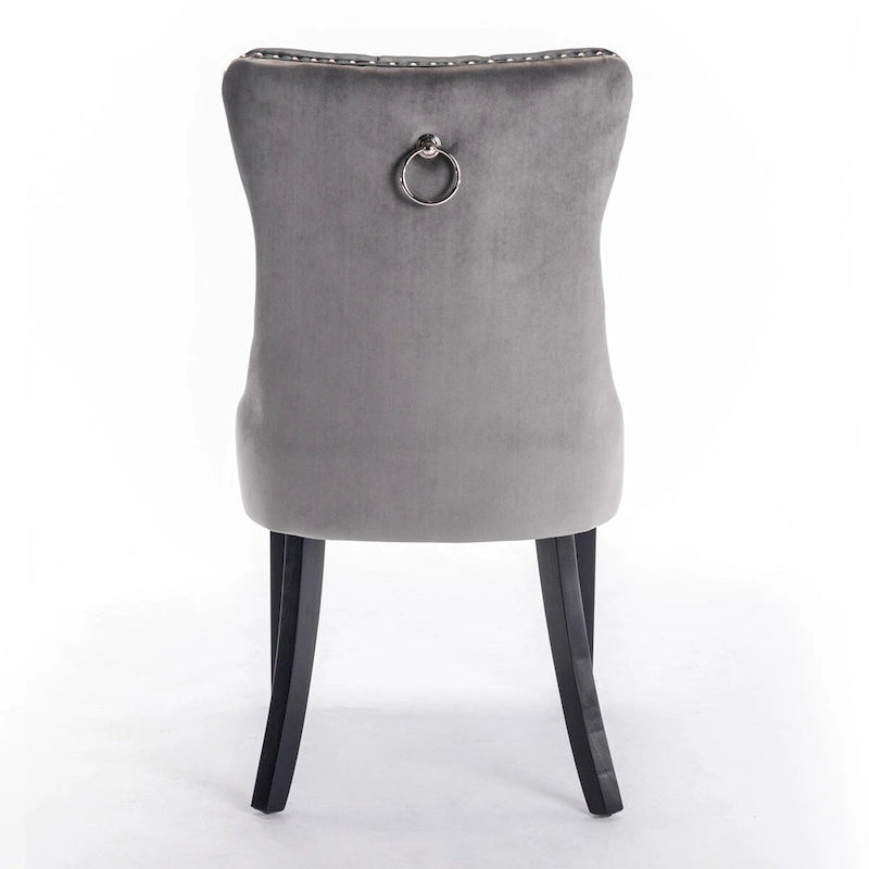 Chaise de salle à manger contemporaine capitonnée haut de gamme avec clous décoratifs
