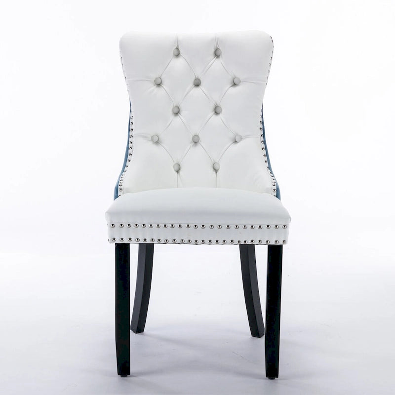 Chaise de salle à manger contemporaine capitonnée haut de gamme avec clous décoratifs