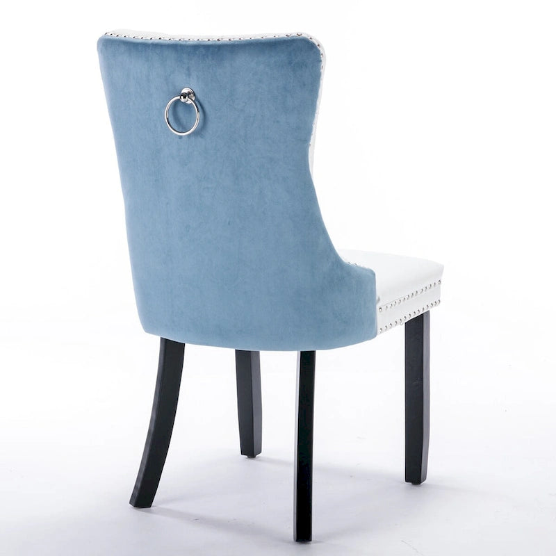 Chaise de salle à manger contemporaine capitonnée haut de gamme avec clous décoratifs