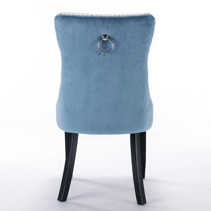 Chaise de salle à manger contemporaine capitonnée haut de gamme avec clous décoratifs