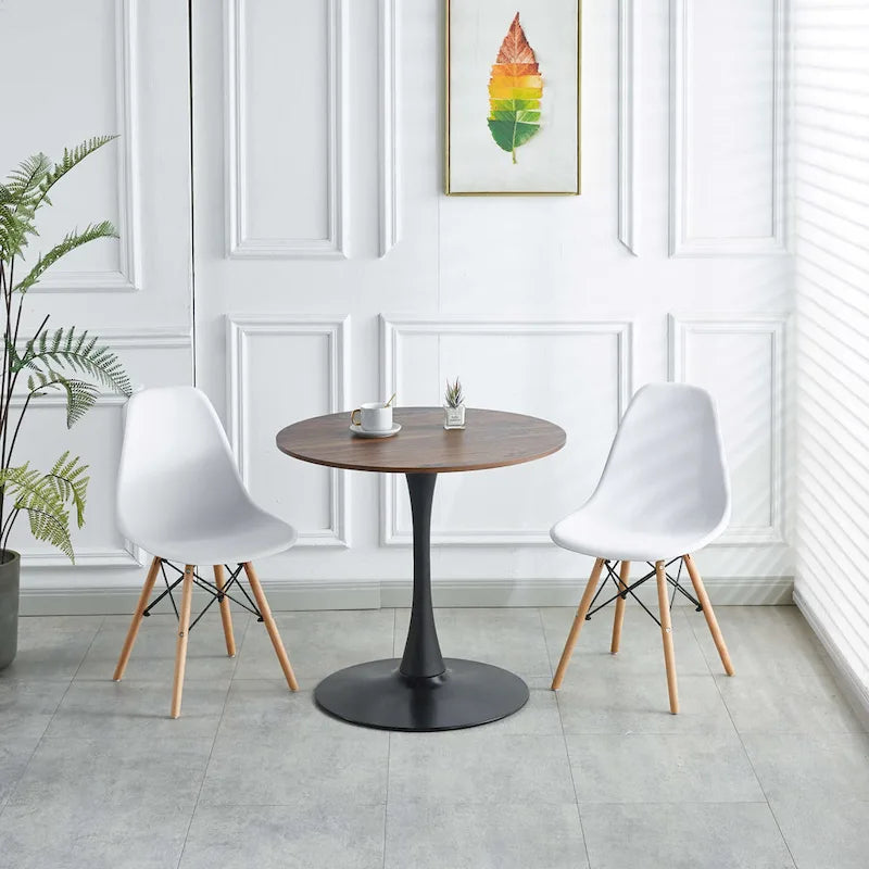 31.5Tulip Dining Table for 2-4 people With Round Mdf Table Top, Pedestal Dining Table, End Table Leisure Coffee Table