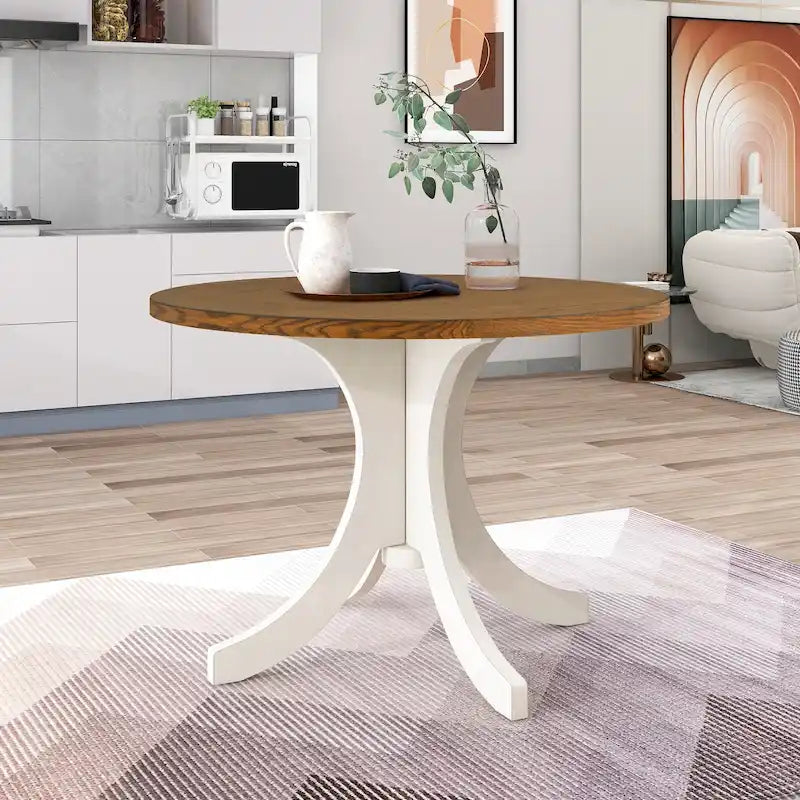 Table à manger ronde de 42 po - Style Mid-Century, 4 places
