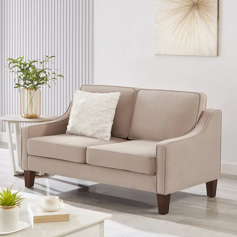Modern Velvet Loveseat Sofa - 51.5L x 29W x 34.25H