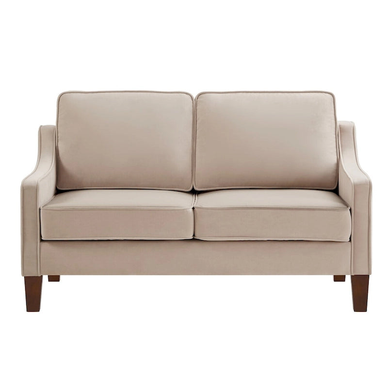 Modern Loveseat Sofa for Living Room Upholstered Velvet Small Couch - 51.5L x 29 W x 34.25 H , Seat height: 18
