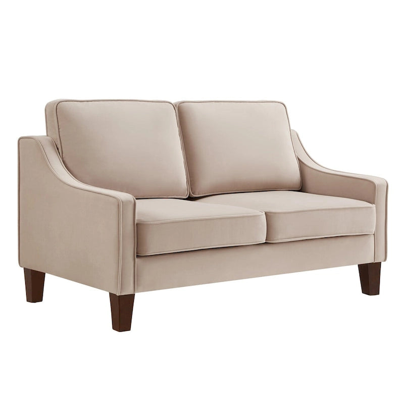 Modern Loveseat Sofa for Living Room Upholstered Velvet Small Couch - 51.5L x 29 W x 34.25 H , Seat height: 18