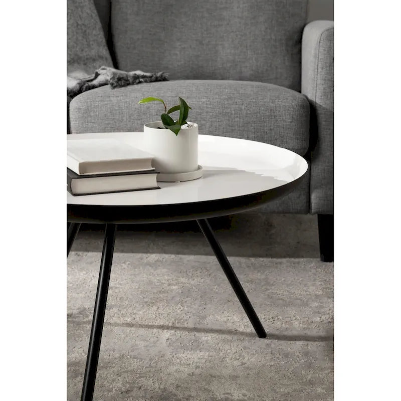 Table basse ronde en métal - 25" de diamètre