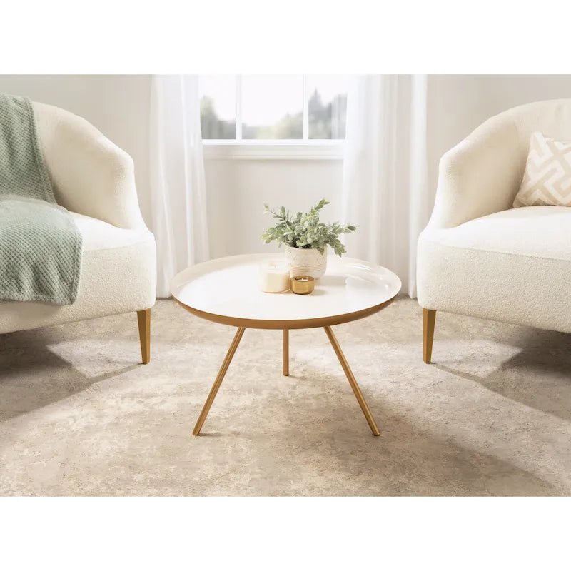 Table basse ronde en métal - 25" de diamètre