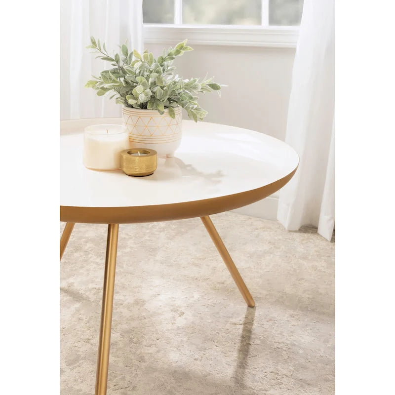 Table basse ronde en métal - 25" de diamètre