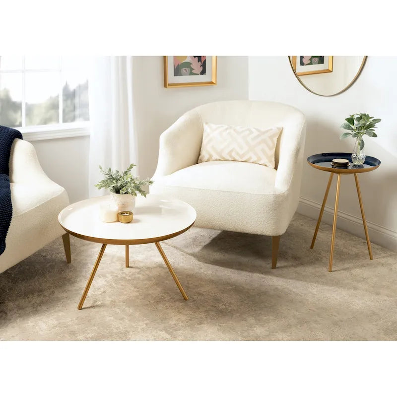 Table basse ronde en métal - 25" de diamètre
