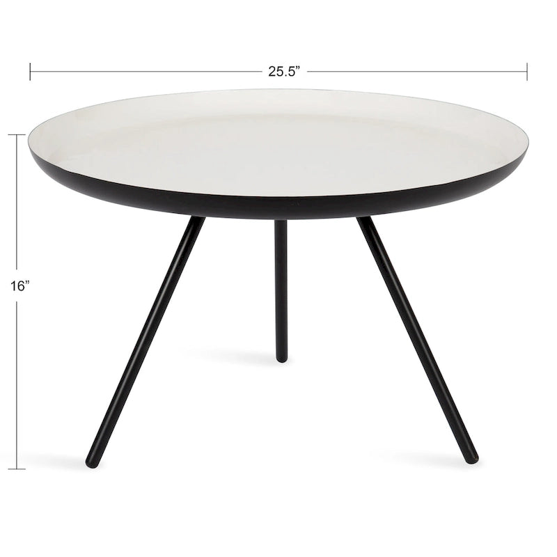 Table basse ronde en métal - 25" de diamètre