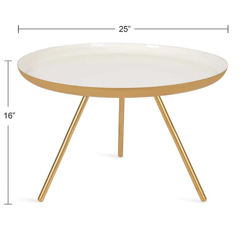 Table basse ronde en métal - 25" de diamètre