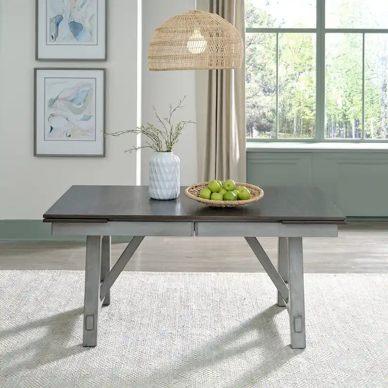 Newport Smokey Grey 6 Piece Trestle Table Set