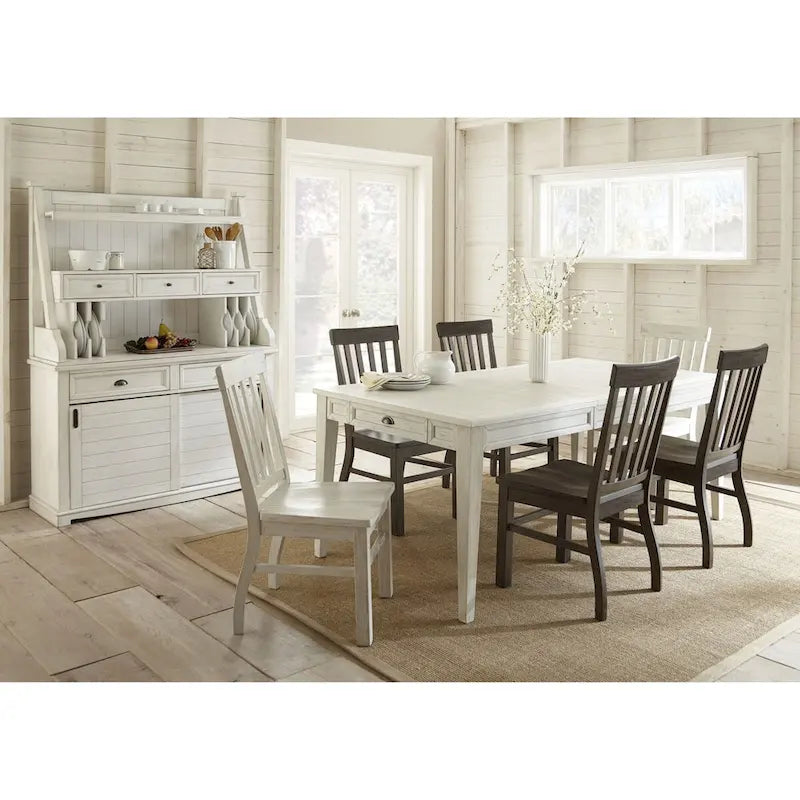 Steve Silver Cottonville Distressed Antique White Storage Buffet and Hutch