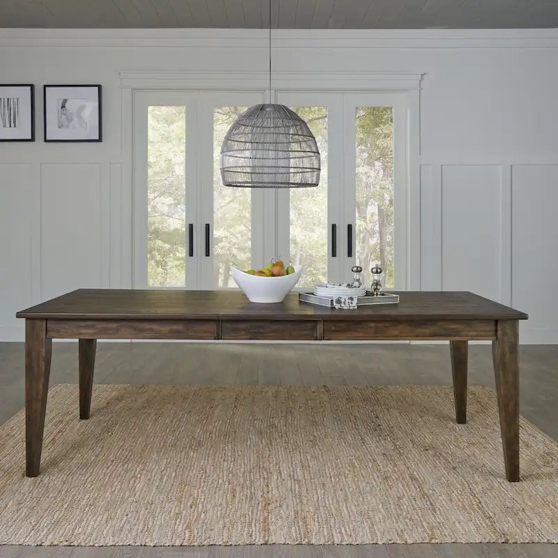 Rustic Brown Rectangular Leg Dining Table