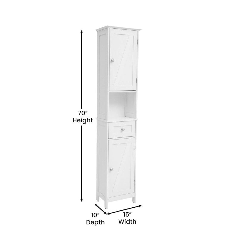 Freestanding Bathroom Tall Linen Tower Storage Organizer with Shelves