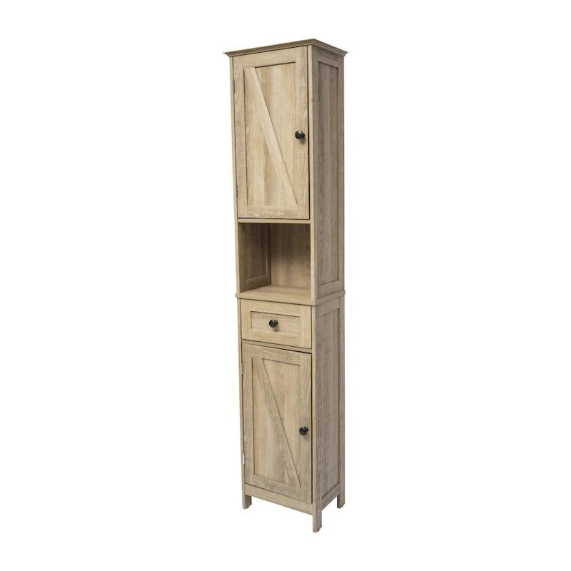 Freestanding Bathroom Tall Linen Tower Storage Organizer with Shelves