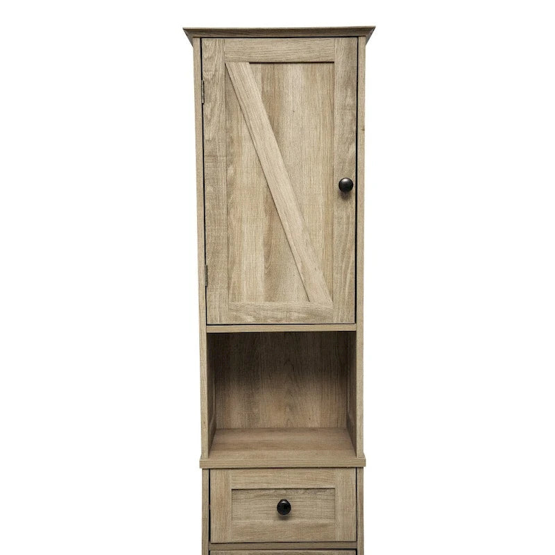 Freestanding Bathroom Tall Linen Tower Storage Organizer with Shelves