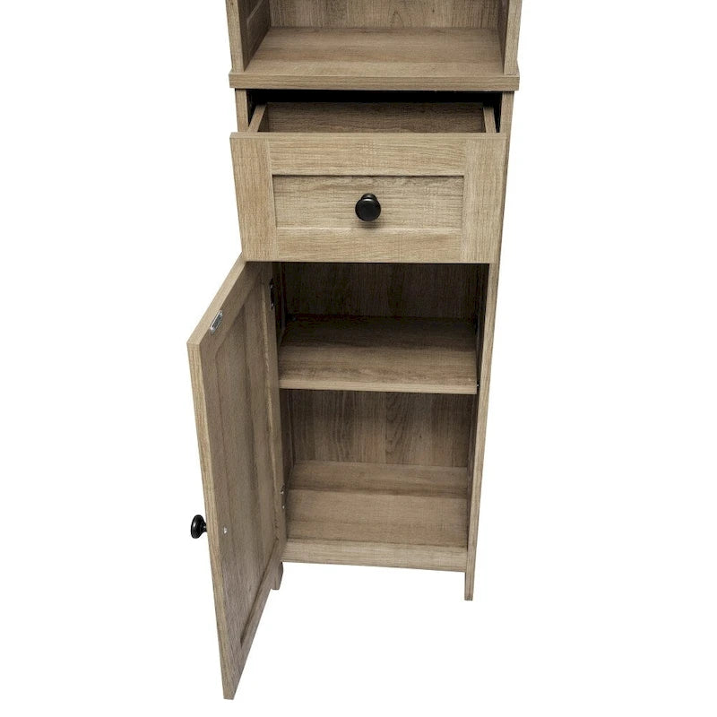 Freestanding Bathroom Tall Linen Tower Storage Organizer with Shelves