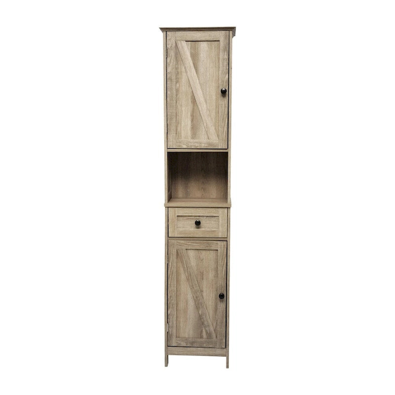 Freestanding Bathroom Tall Linen Tower Storage Organizer with Shelves