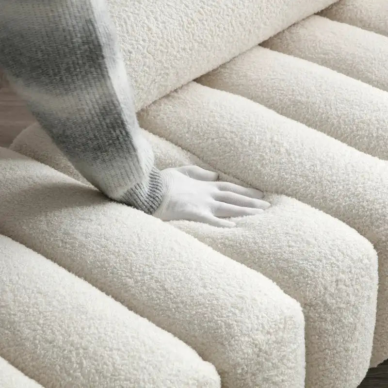 Banc de bout de lit moderne en tissu sherpa
