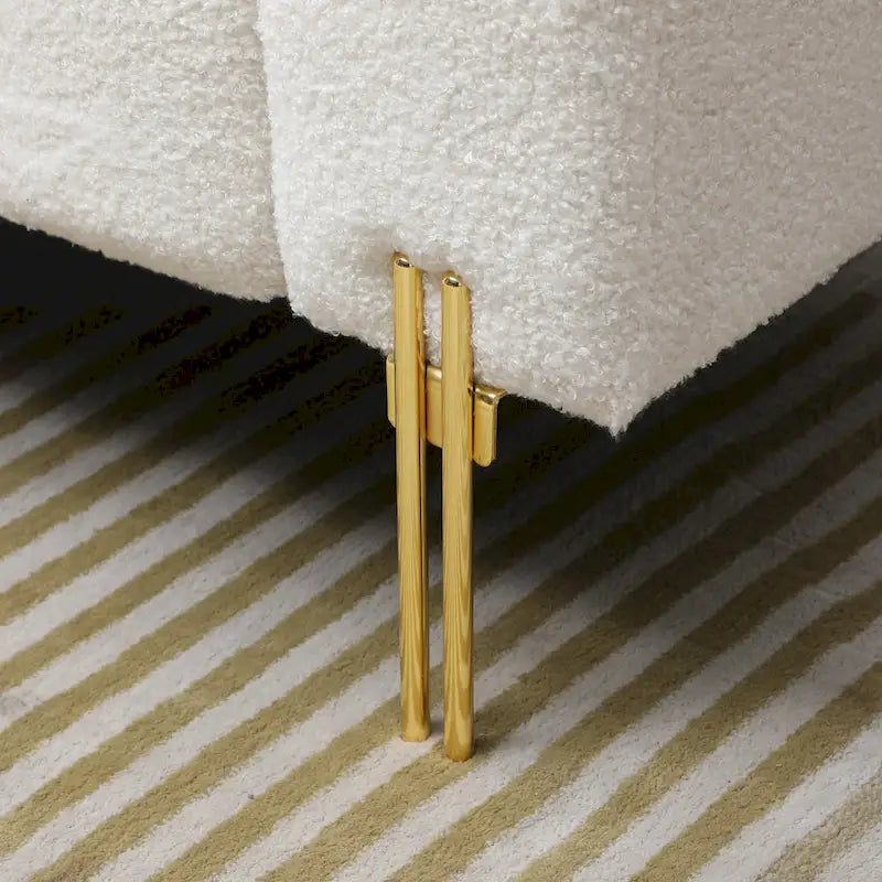 Banc de bout de lit moderne en tissu sherpa